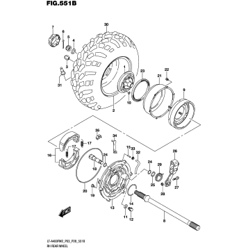 RH REAR WHEEL (LT-A400FZ)