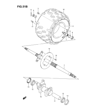 RIGHT REAR WHEEL (MODEL K5/K6/K7)
