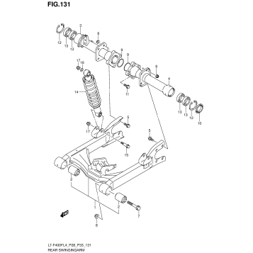 REAR SWINGINGARM (LT-F400FL4 P28)