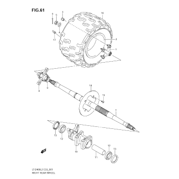 RIGHT REAR WHEEL (LT-Z400L2)