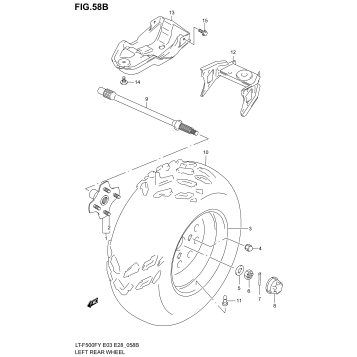 LEFT REAR WHEEL (MODEL K1/K2)