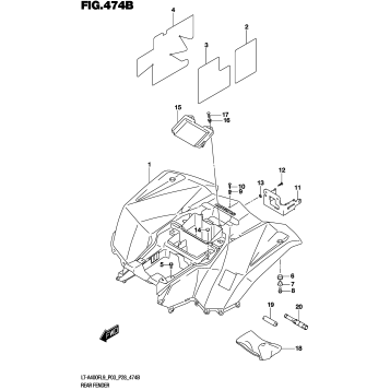 REAR FENDER (LT-A400FL9 P28)