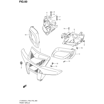 FRONT GRILLE (LT-A500XZL4 P28)