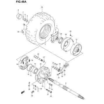 RIGHT REAR WHEEL (MODEL K4/K5/K6)