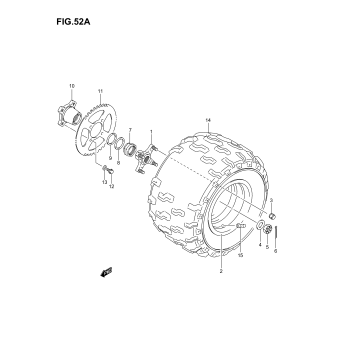 LEFT REAR WHEEL (MODEL K5/K6/K7)