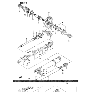 SECONDARY GEAR -PROPELLER SHAFT(MODEL M/N/P/R)