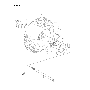 RIGHT REAR WHEEL (MODEL K4/K5)