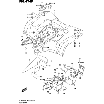 REAR FENDER (LT-A500XPL9 P33)