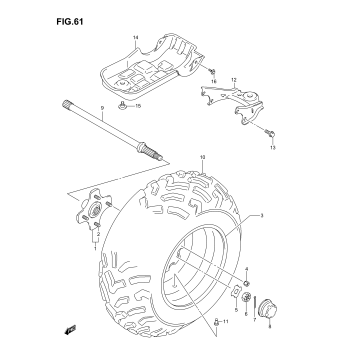 LEFT REAR WHEEL (MODEL K4/K5)