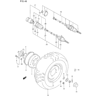 FRONT WHEEL (SEE NOTE)
