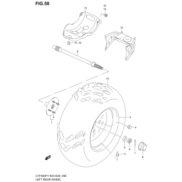 LEFT REAR WHEEL (MODEL W/X)