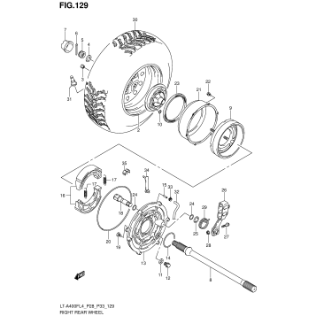 RIGHT REAR WHEEL (LT-A400FL4 P33)