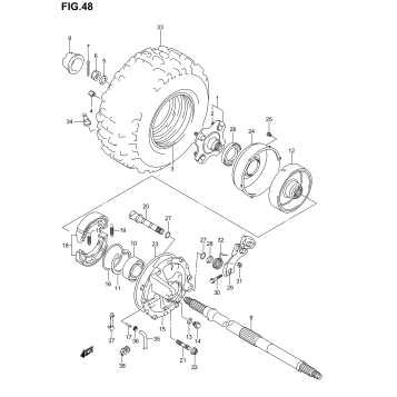 RIGHT REAR WHEEL (MODEL K2/K3)