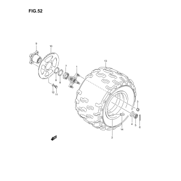 LEFT REAR WHEEL (MODEL K3/K4)