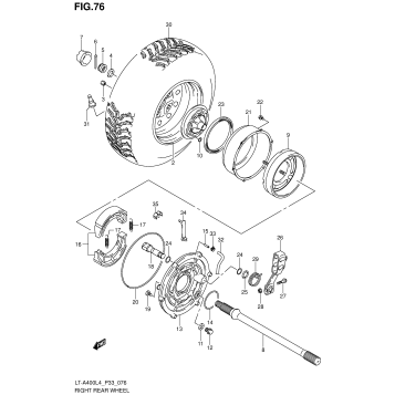 RIGHT REAR WHEEL (LT-A400L4 P33)