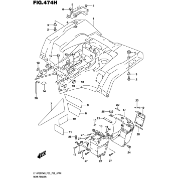 REAR FENDER (LT-A750XPZM0 P28)