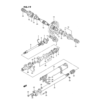 SECONDARY GEAR - PROPELLER SHAFT (MODEL M/N/P/R)