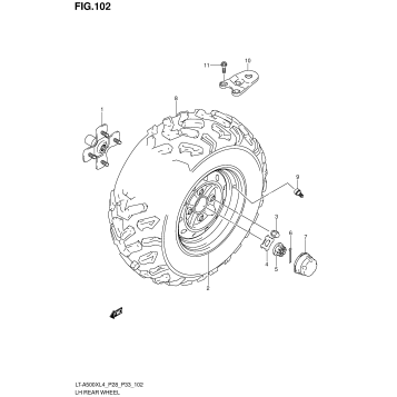 LH REAR WHEEL (LT-A500XL4 P28)