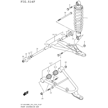 FRONT SUSPENSION ARM (LT-A500XPM2 P33)