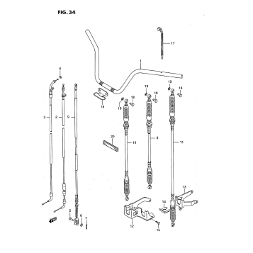 HANDLEBAR - CABLE (MODEL J/K)