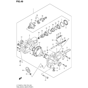 FINAL BEVEL GEAR (FRONT) (LT-F400FL4 P33)