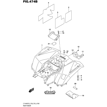 REAR FENDER (LT-A400FL5 P33)