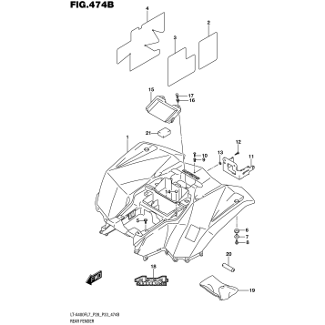 REAR FENDER (LT-A400FL7 P33)