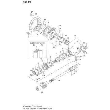 PROPELLER SHAFT - FINAL DRIVE GEAR