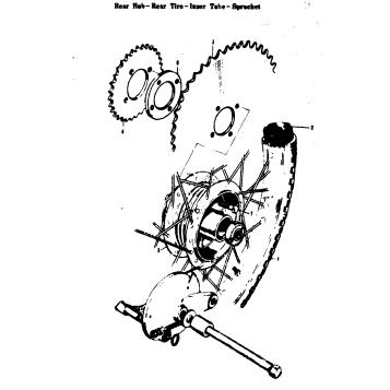 REAR HUB - REAR TIRE - INNER TUBE - SPROCKET