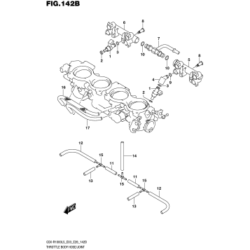 THROTTLE BODY HOSE/JOINT (GSX-R1000L5 E28)
