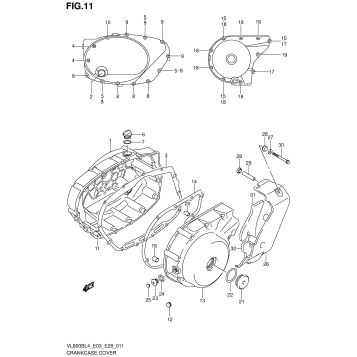 CRANKCASE COVER (VL800BL4 E28)