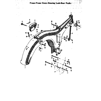 FRAME-FRAME COVER-STEERING LOCK-REAR FENDER