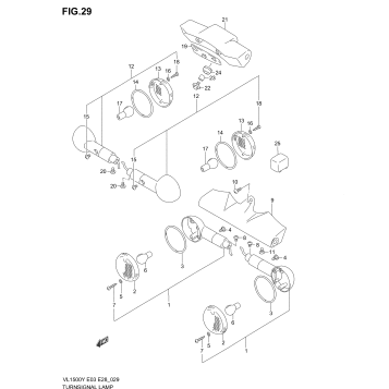 TURNSIGNAL LAMP (MODEL W/X/Y/K1)