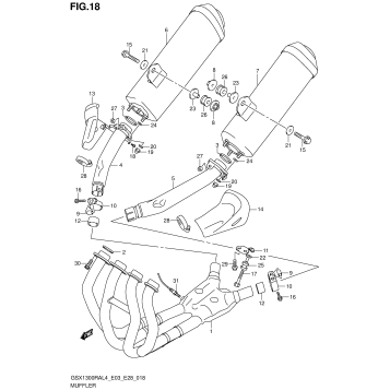 MUFFLER (GSX1300RAL4 E03)