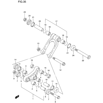 REAR CUSHION LEVER (MODEL T/V)