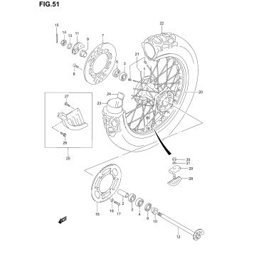 REAR WHEEL (MODEL K1/K2/K3/K4)
