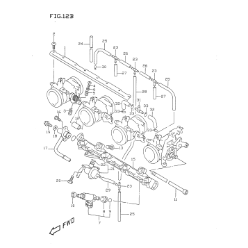 THROTTLE BODY FITTINGS (MODEL W/X)