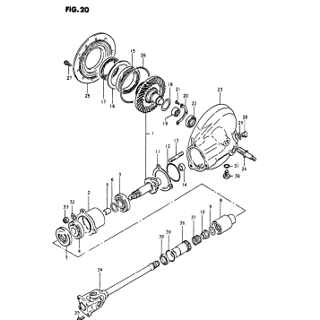PROPELLER SHAFT - FINAL DRIVE GEAR