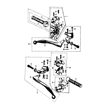 THROTTLE GRIP-HANDLE SWITCH-BRAKE LEVER CLUTCH LEVER