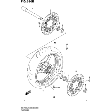 FRONT WHEEL (GSX-R600)