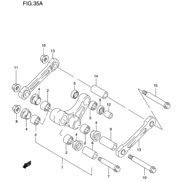 REAR CUSHION LEVER (MODEL W/X)