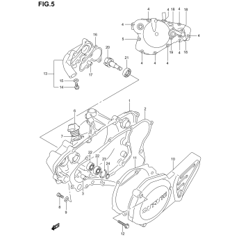 CRANKCASE COVER- WATER PUMP