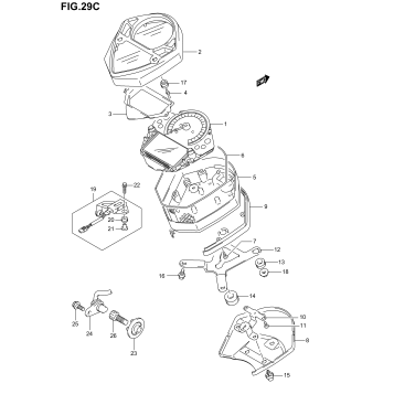 SPEEDOMETER (SV1000K5) NOT FOR U.S. MARKET