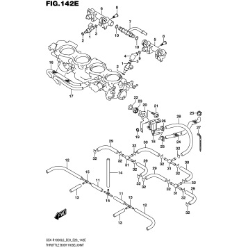 THROTTLE BODY HOSE/JOINT (GSX-R1000AL6 E33)