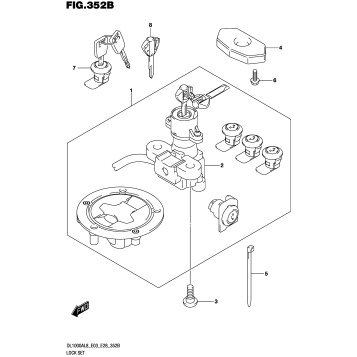 LOCK SET (FOR TOP CASE,SIDE CASE)