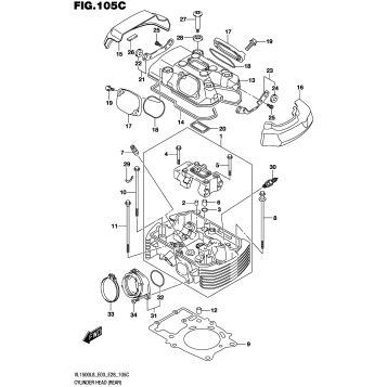 CYLINDER HEAD (REAR) (VL1500BL8 E33)