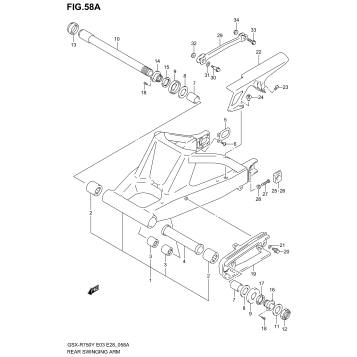 REAR SWINGING ARM (MODEL K2/K3)