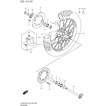 REAR WHEEL (DR-Z400S)