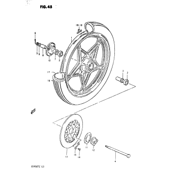 FRONT WHEEL (GS450TX