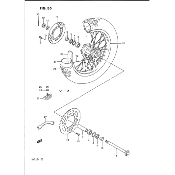 REAR WHEEL (MODEL K)